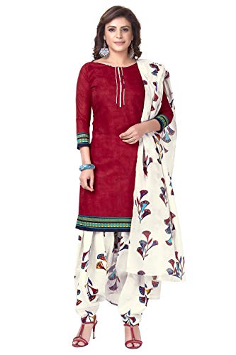 Ready To Wear Indian Ethnic Designer Punjabi Patiala Dhoti Salwar Suit For Women's (XXX-Large, Maroon)