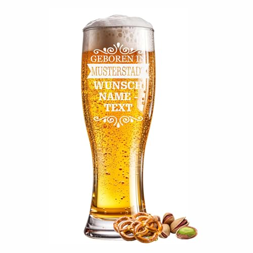 Bicchiere di grano inciso da 0,5 l, con incisione a scelta, nome anno o scritta, idea regalo con incisione personalizzata, bicchiere da birra da 0,5 l, per occasioni speciali, compleanni o serate di