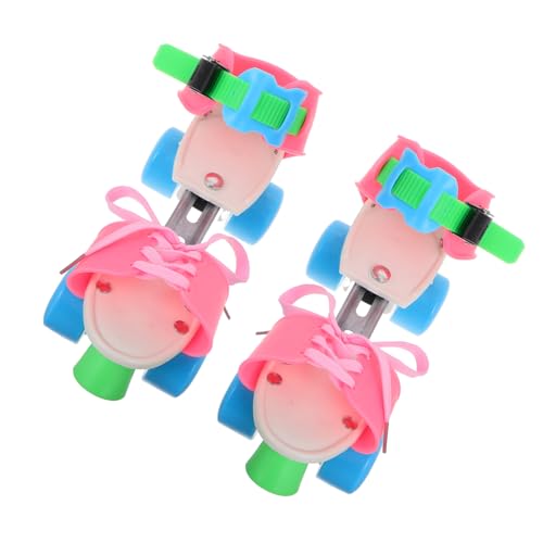 OHPHCALL Adjustable Kids Roller Skates 1 Pair Toddler Quad Skates for Boys Girls Double Row Wheels Stable Easy to Use