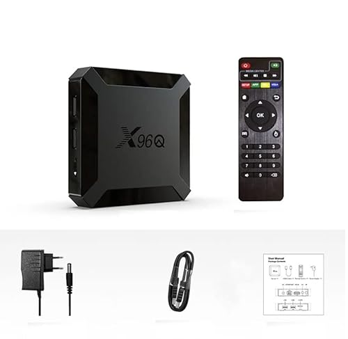 X96Q 1/8G Box Android TV Box Media Player Alta qualità (Android 9.0) con telecomando e cavo HDMI , lettore multimediale Box TV 4K chromecast