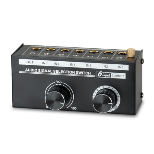 Commutateur audio passif 6 voies sélecteur source 3.5 6.35mm