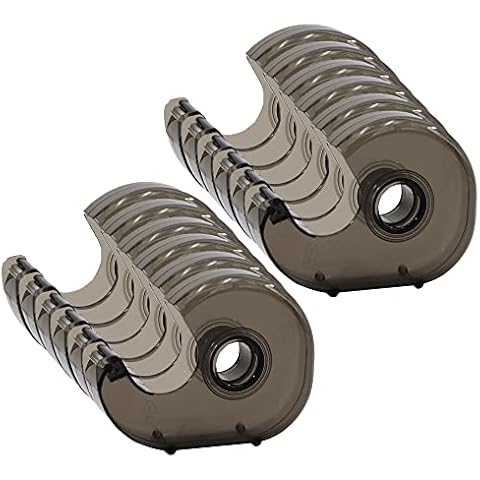 Tape Dispenser, Refillable Handheld Tape Dispenser 1" Core, Translucent, Smoke/Plastic - Durable Scotch Tape Dispenser - (No Tape Included) - 12 Pack Cover