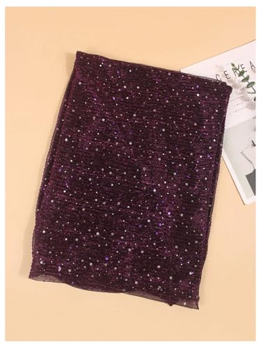 Image of Floerns Women's Sequin Bandana Square Scarf Silk Scarves Mesh Shawl and Wrap for Evening Dresses