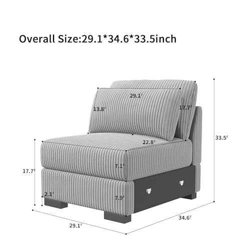BRILVERDE Canapé d'angle convertible velours gris