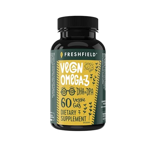 Fresh field Vegan Omega 3 DHA Supplement Better Than Fish Algal Oil for Joint and Eye Health, Immune System Support and A Proven Brain Boost