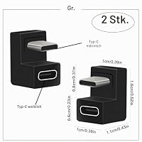 Seminer USB C 180 Grad Abgewinkelter Adapter (2 Stück), U-Form USBC 3.1 – Ansicht 7