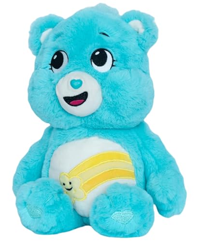 Image of Mirada Care Bears Wish Bear - Cyan Plushie Perfect Stuffed Animal, Birthday Gift, Super Soft and Cuddly - Good for Girls and Boys, Collectors - 35cm