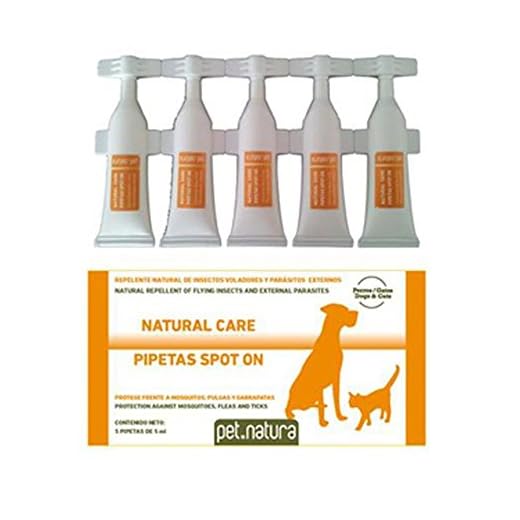 PetNatura Pipetas Antiinsectos para Perros y Gatos - 5 pipetas de 0,5 ML.