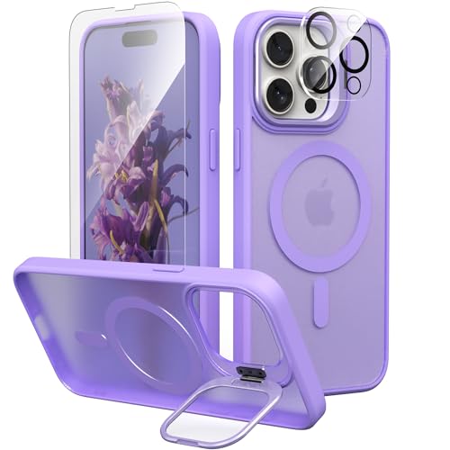 Coque iPhone 14 Pro Max antichoc MagSafe rigide avec support verre trempé