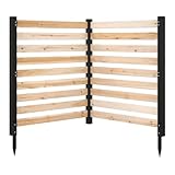 COSTWAY Recinzione da Giardino in Legno, Recinzione a 3 Pannelli con 3 Picchetti, Pannelli...