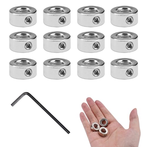 Jinsion - Lot de 12 rondelles pour douilles de Qüue de 8 mm, anneau de positionnement de foret de limiteur de profondeur, anneau de sécurité fileté T8 8,3 mm, alésage 16 mm AD, anneaux de butée de profondeur