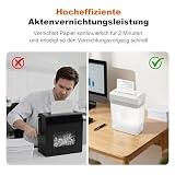 Bonsaii Niszczarka dokumentów, 6 arkuszy krzyżowych (A5), wysokie bezpieczeństwo P-4 z tacą 6L, do papieru, kart kredytowych, spinaczy i zszywek, C292-A