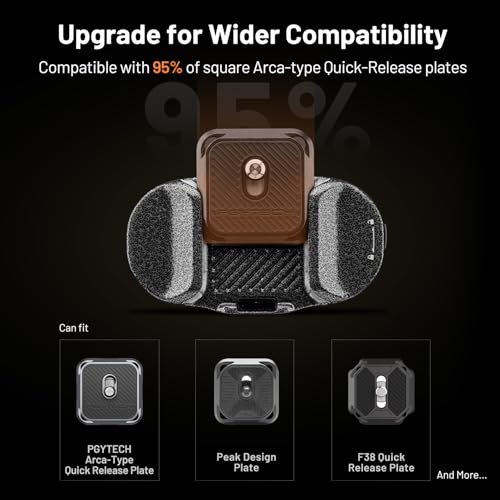 PGYTECH Beetle Clip de cámara V2 con Placa de liberación rápida para Sony, Nikon, Fuji, DSLR/SLR, Placa de liberación rápida Arca para cámaras de acción, Soporte de Correa de Mochila - imagen 2