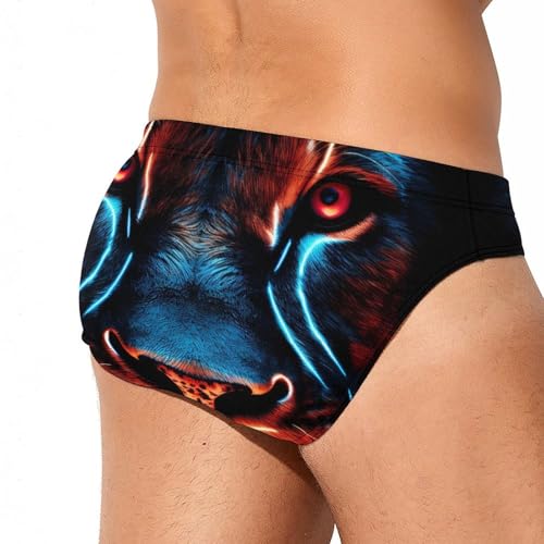 Lion Face Men's Swim Brief Sexy Bikini Swimwear Swimsuit Board Surf Shorts Trunks3