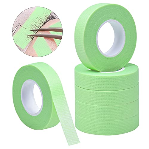 6 Rollos Cinta de Pestañas, Adhesiva no Tejidas Cinta para Pestañas, Respirable Microporosa Isolation Lint Free Cinta de Tela para Extensión de Pestaña, 10 Yardas Cada Rollo Cover