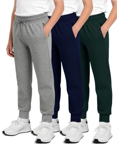 Real Essentials Boys' Cotton Fleece Jogger Sweatpants