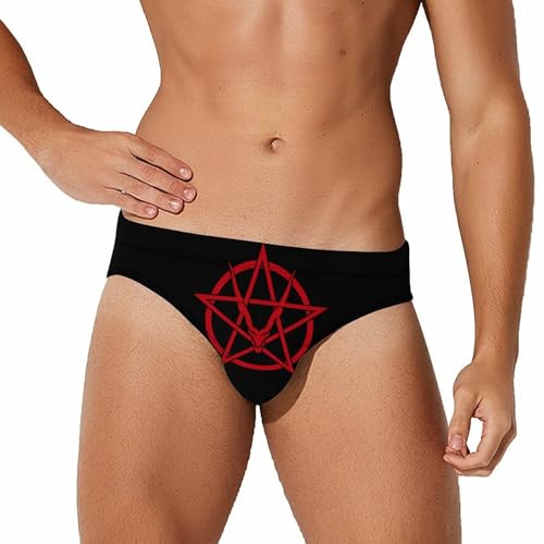 Baphomet Satan Goat Men's Swim Briefs Low Waist Bikini Swimsuit Underwear Beach Swimwear