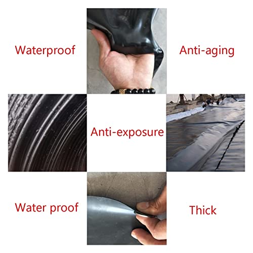 Bâche pour bassin en PEHD 0,35 mm noire pour stopper les fuites d'eau du jardin - 7