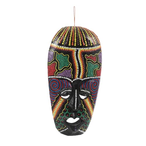 VICASKY Maschera Africana in Legno Intagliato Decorazione da Parete Artistica Tiki Ornamentale Stile Casual per Casa e Ufficio