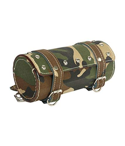 Gate 7 Bike Leatherette Seat Army Print Round Saddle Bag for Bullet Classic, Electra, Standard 350cc-image-12