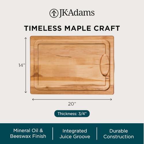 Tabla de cortar rectangular de madera 50.8x35.6 cm con ranura miniatura 4