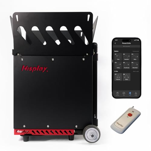 Nisplay N3 Smart Portable Tennis Ball Machine (29lbs) - App Control, Spin Control, 80+ Balls, Max 68MPH, 4+ Hours Play with External Lithium Battery