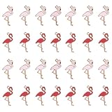 PH PandaHall 30 pcs 2 Colors Flamingo Alloy Enamel Pendants Charm Beads Findings for Bracelet Earring Necklace Key Chain DIY Craft Making, Pink/Pale Violet Red