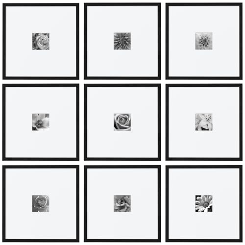 eletecpro 16x16 Picture Frames Set of 9, Classic Gallery Wall