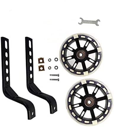 Kressf Training Wheels Flash Mute Wheel Bicycle Stabiliser Mounted Kit Compatible For Kids Boy Girls Bikes Of 12 14 16 18 20 Inch(Black) #TOP1