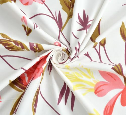 Image of VOMZER Single Size (36x72) 300 TC Soft Cotton Feel Microfiber All Around Elastic Fitted Single Bedsheet with 1 Frill Pillow Covers | White Leaf