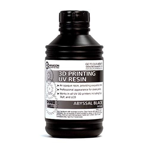 UV 3D Printing Resin (Abyssal Black) for All SLA Printers - 500mL