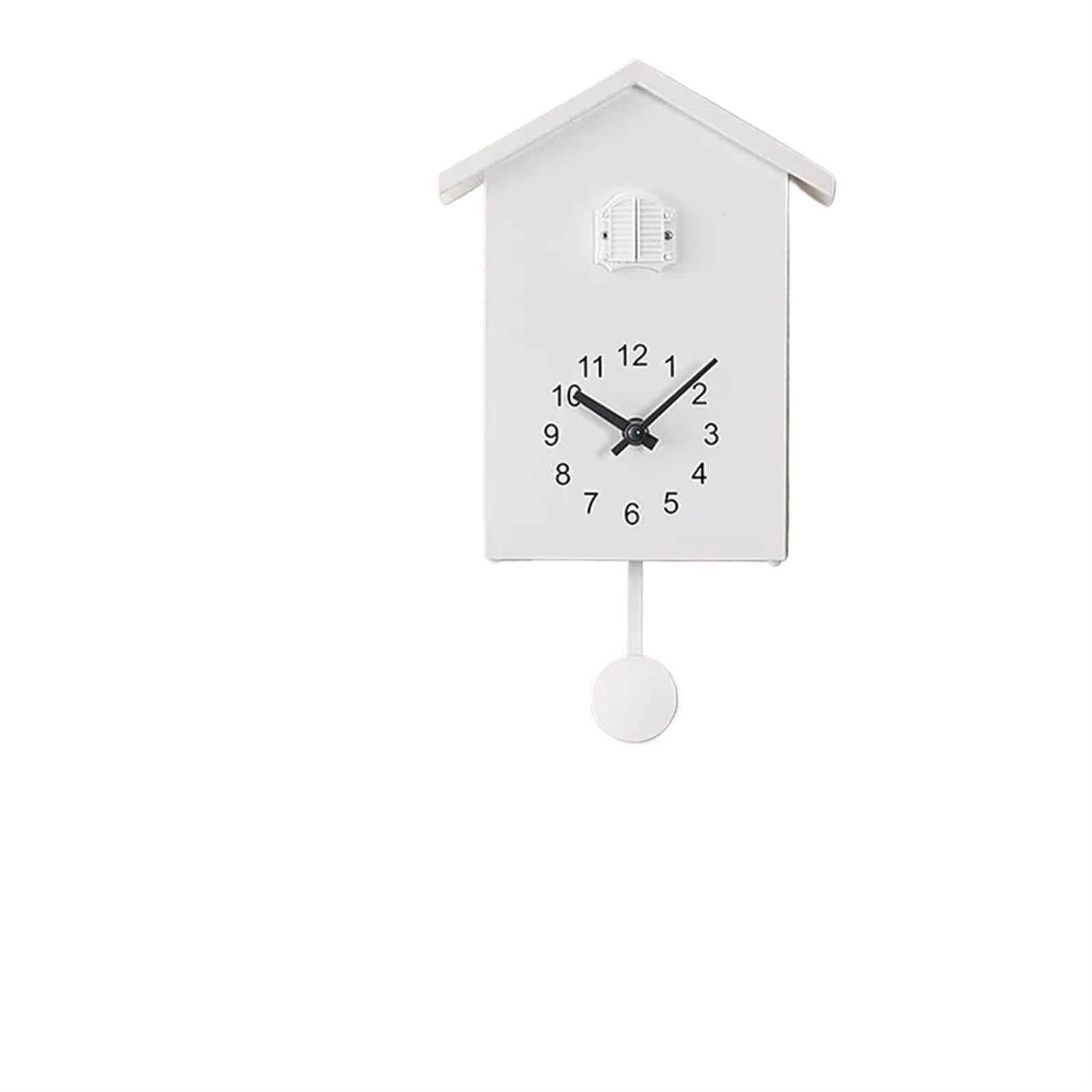 SNGUOQ 20x25cm Cuckoo Wall Clock Bird Home Living Room Hanging Watch Horologe Clocks Timer Office Decoration Gifts For Bedroom Office(White)