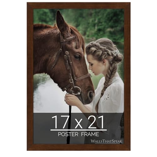 wallsthatspeak 17x21 Mocha Walnut Picture Frame for Puzzles Posters Photos or Artwork