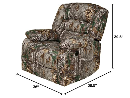 Relaxzen Longstreet Rocker Recliner With Massage, Heat And Dual Usb Ports, Microfiber, Realtree Camo #TOP2