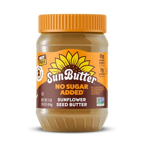 Image of SunButter No Sugar Added Sunflower Seed Butter, 16 oz Nut-Free Spread with 7g Plant-Based Protein, Roasted Rich & Savory Flavor, Smooth Texture | Vegan, Kosher & Non-GMO