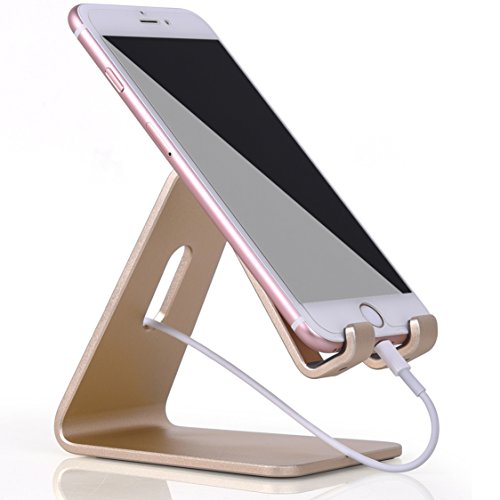 KAERSI K1 Desktop Phone and Tablet Stand, Cradle, Dock for All Cell Phone, iPhone, Android Tablets, iPad - Gold