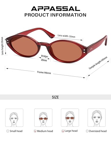 Retro Oval Polarized Sunglasses for Women Chic Cat Eye Trendy 90s Shades UV400 Protection AP3743