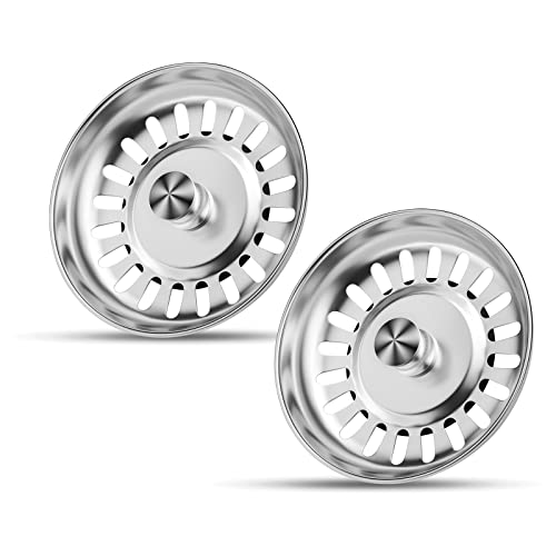 2 Piezas Brencco Filtro de Fregadero de Cocina, Acero Inoxidable 304, Coladores para Fregadero, Colador de Drenaje Engrosado, para Cocina / Baño / Lavabo (Diámetro: 78mm) Cover