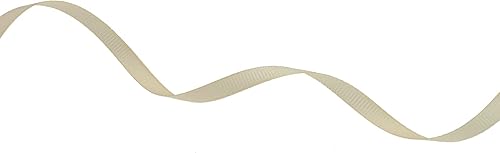 Miniatura 2 de DXEUD Cinta de grogrén sólido de 25 yardas cada rollo, borde tejido 100% poliéster (14 pulgada, beige)