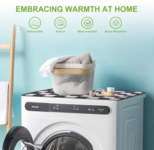 Image of Homecloud Non-Slip Washing Machine Mat - Durable Waterproof Protective Cover for Washer & Dryer, Dust-Resistant Mat Ideal for Laundry Room & Kitchen Appliances (Black Grey)