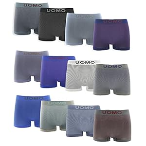 Lot de 12 boxers en Lycra sans coutures et confortables pour homme