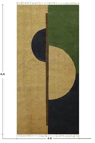Tapis de qualité supérieure pur coton marron noir 2x3