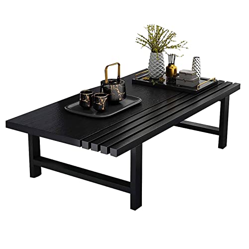 Tavolino da salotto rustico in legno - Tavolino da salotto per pavimento, nero, 99,8 x 50 x 30 cm - Tavolo da pranzo ideale per spazi confortevoli e saloni minimalisti