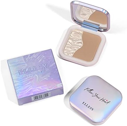 ELLESY Highlighter Makeup Palette Shimmer Face Bronzer and Highlighter Contouring Palette Makeup Kit Sculpting Contour Powder Palette with brush-C02