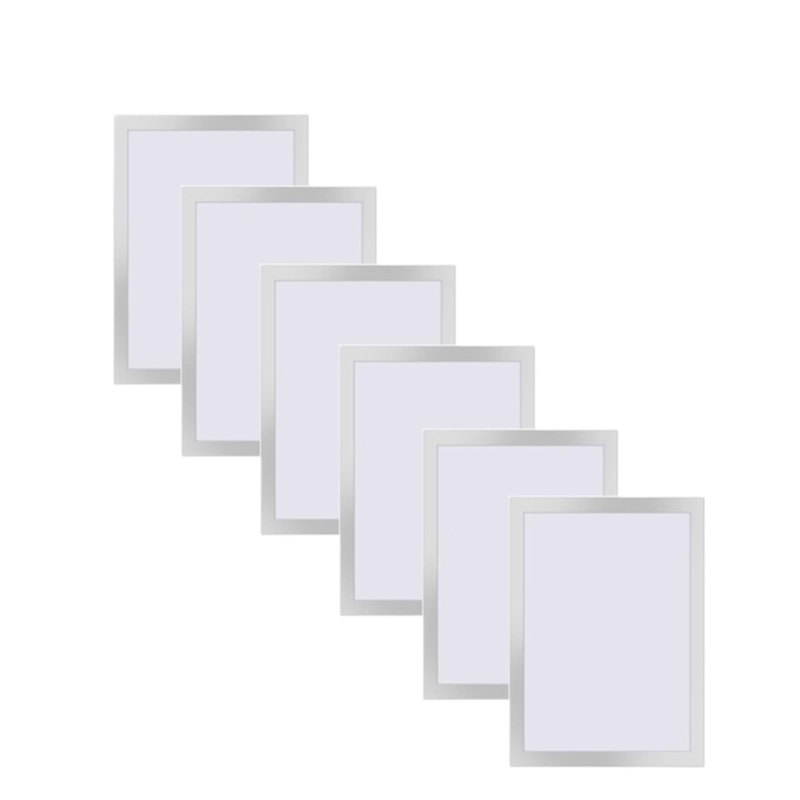 Magnetic photo frame, Frame Poster Certificate Artwork Pictures for Fridge Wall Home Decor For Displaying Paintings,Photographs(Sliver 6 Pcs)