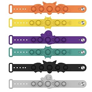 6 PCS Halloween Push Pop Bubble Fidget Speelgoed Armbanden, Halloween Thema Party Favor, Stress Relief Siliconen…