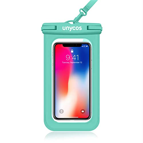 unycos - Funda Impermeable Móvil IPX8/30M, Bolsa Acuática Universal, Tacto Sensible/Cordón para iPhone 14 Pro MAX 13 Pro 12 11 Galaxy S23 S22 S21 S20 Xiaomi 13 12 11 hasta 6,9' (Verde)