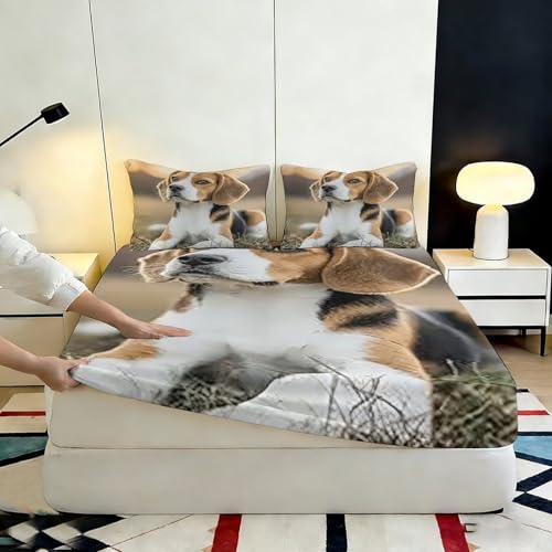 Drap housse beagle imprimé 3D pour chambre d'enfant - 7
