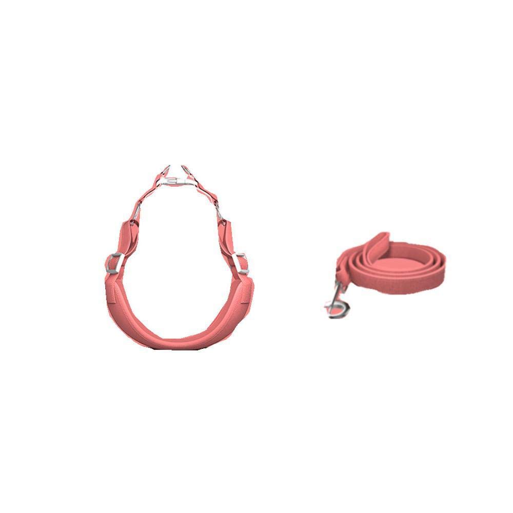 Adjustable Anti-Bite Broken Small and Medium-Sized Dogs Walking Dogs Pulling Rope Vest Vest Straps S(13-20kg） LeatherPink