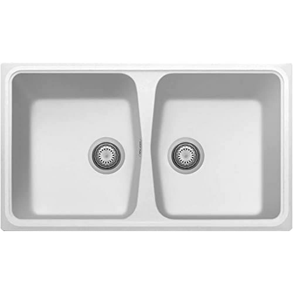 Lavello in composito da cucina incasso TELMA by Plados linea PACIFIC due vasche 86x50 - Bianco